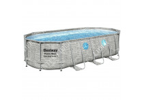 56716 Каркасный бассейн Bestway Power Steel Delux — Камень (овал) 5,49х2,74х1,22м+фильтр-насос картр. 5678 л/ч
